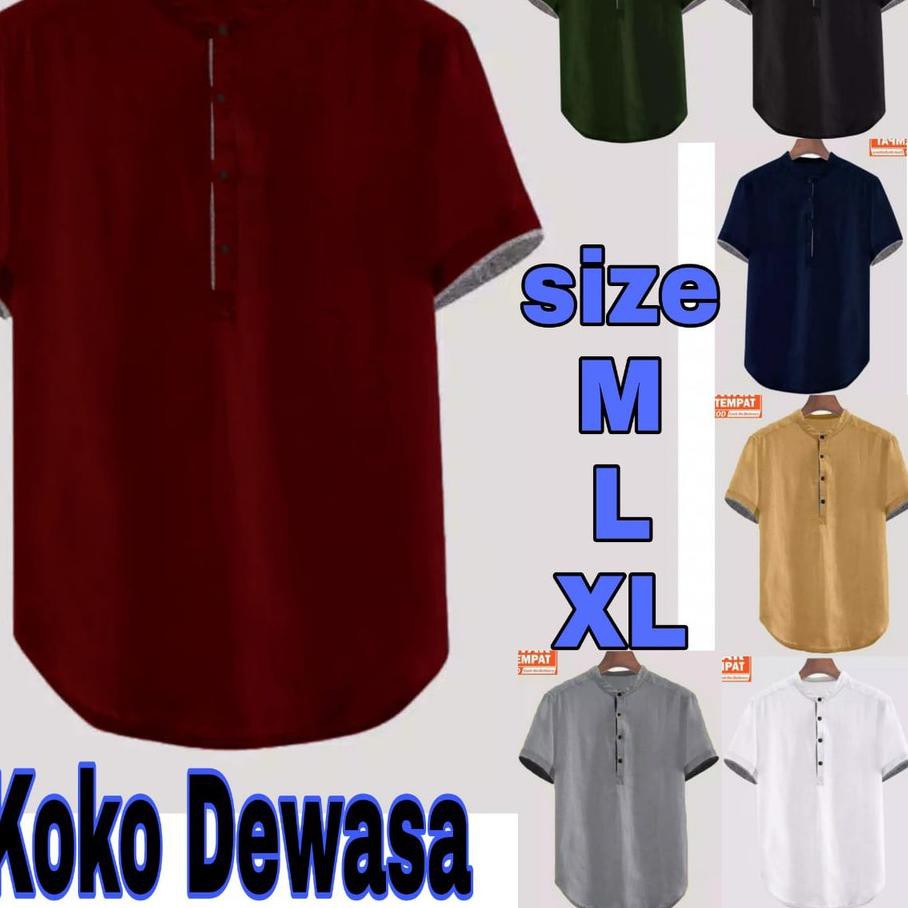 ● BAJU KOKO SIMPLE KRAH SHANGHAI 6WARNA/KAOS KOKO LENGAN PENDEK DIAZ ✱