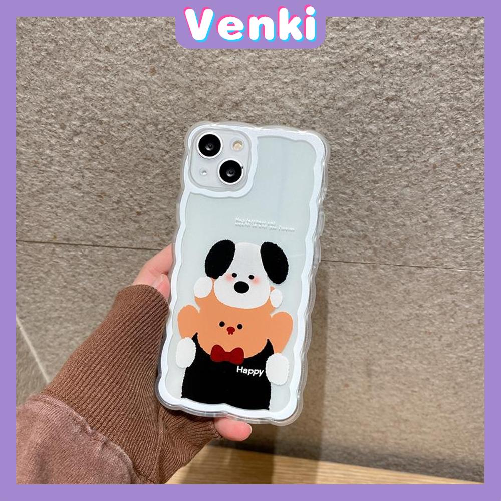 iPhone Case Silicone Soft Case Clear Case Wave Non-Slip Shockproof Camera Cover Protection Puppy Cute Compatible For iPhone 13 Pro Max iPhone 12 Pro Max iPhone 11 iPhone7 Plus