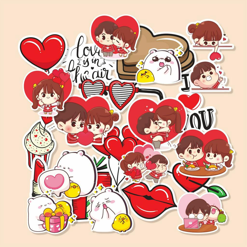 

( 50 pcs ) cetak Random stiker scrapbook lucu|stiker buku murah tema CUTE VALENTINE