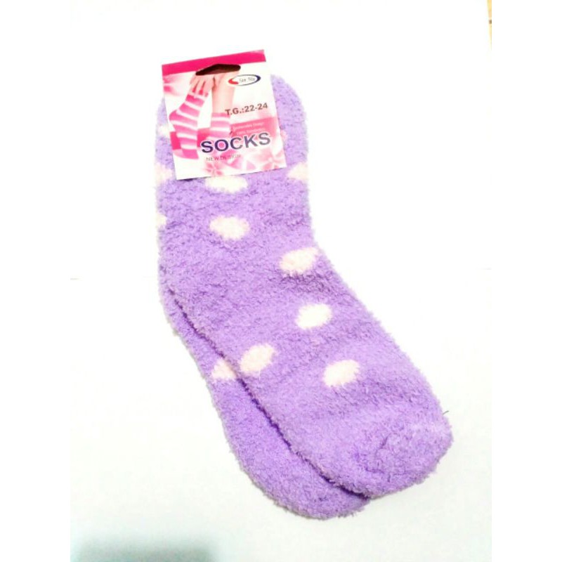 Kaos Kaki Tebal Anti Dingin Sangat Lembut Empuk dan Nyaman Bahan Berkualitas kaos kakicp-Polka Ungu
