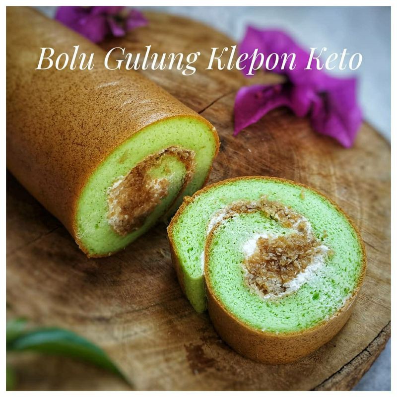 FLOURLESS KETO DEBM KLEPON ROLL CAKE DIABETIC FRIENDLY