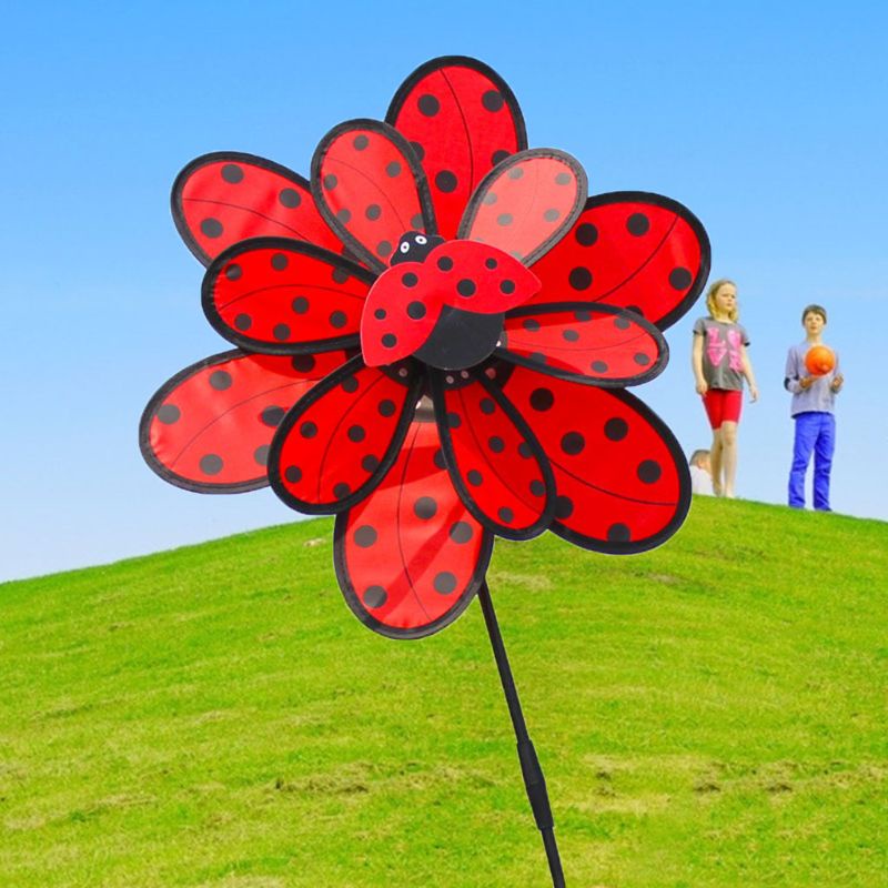 Mary Mainan Anak Double Layer Beetle Windmill Wind Spinner Kincir Rumah Taman Halaman Dekorasi Outdoor