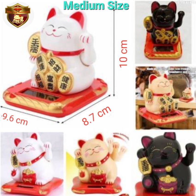 Maneki Neko Solar Size M / Kucing Hoki Solar / Lucky Cat Solar / Cao Cai Mao solar / Manekineko Solarcell Medium