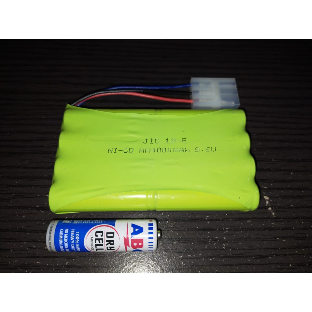 Baterai Batre Mobil Remot 9,6V 9.6V SOCKET PUTIH 3 PIN 4000mAh Batre RC