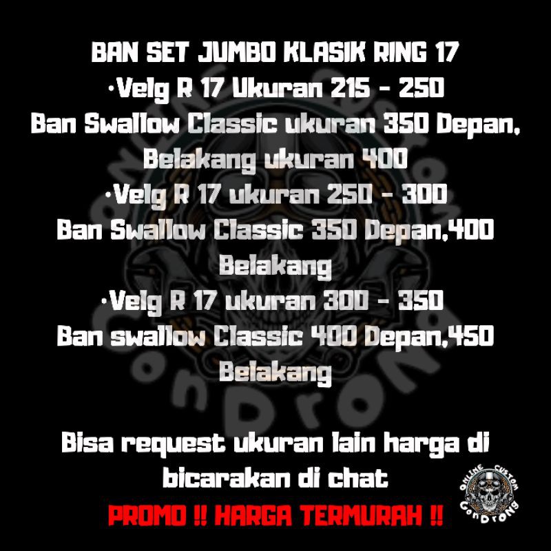 PAKET BAN SET KLASIK JAPSTYLE RING 17 JUMBO-2