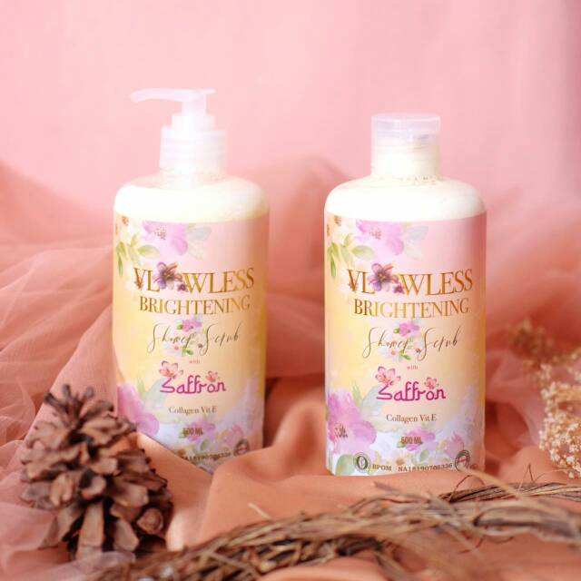 Vloowless Brightening Shower Scrub With Saffron by Maylizaadelittaa