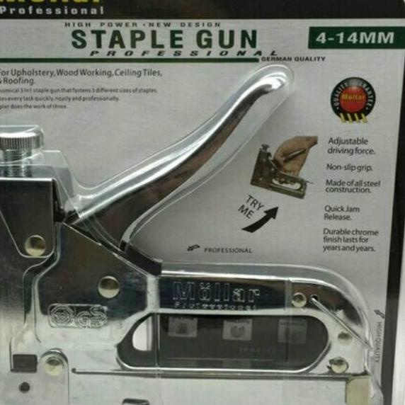 

[PROMO MZK88] Staple Gun Tembak Tacker Staples Stepler Hekter mollar 3in1 jok kulit kardus Kirim Sekarang