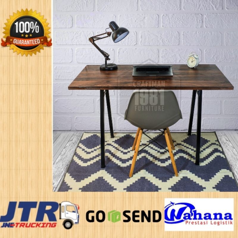 Meja Kerja Komputer / Meja Komputer Minimalis / Meja Belajar Kaki Hollo