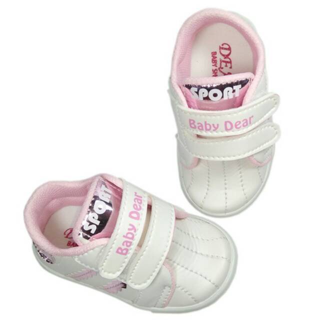 [COD] C17 Sepatu anak perempuan pink sneaker bersol lembut usia 1 2 3 tahun kekinian lucu size 22-25