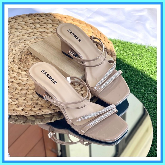 Sandal Rajut Hak Tahu Bulat Sendal Heels Hils Hil Wanita Cewek Perempuan Sandal Hak Tahu Bulat Rajut