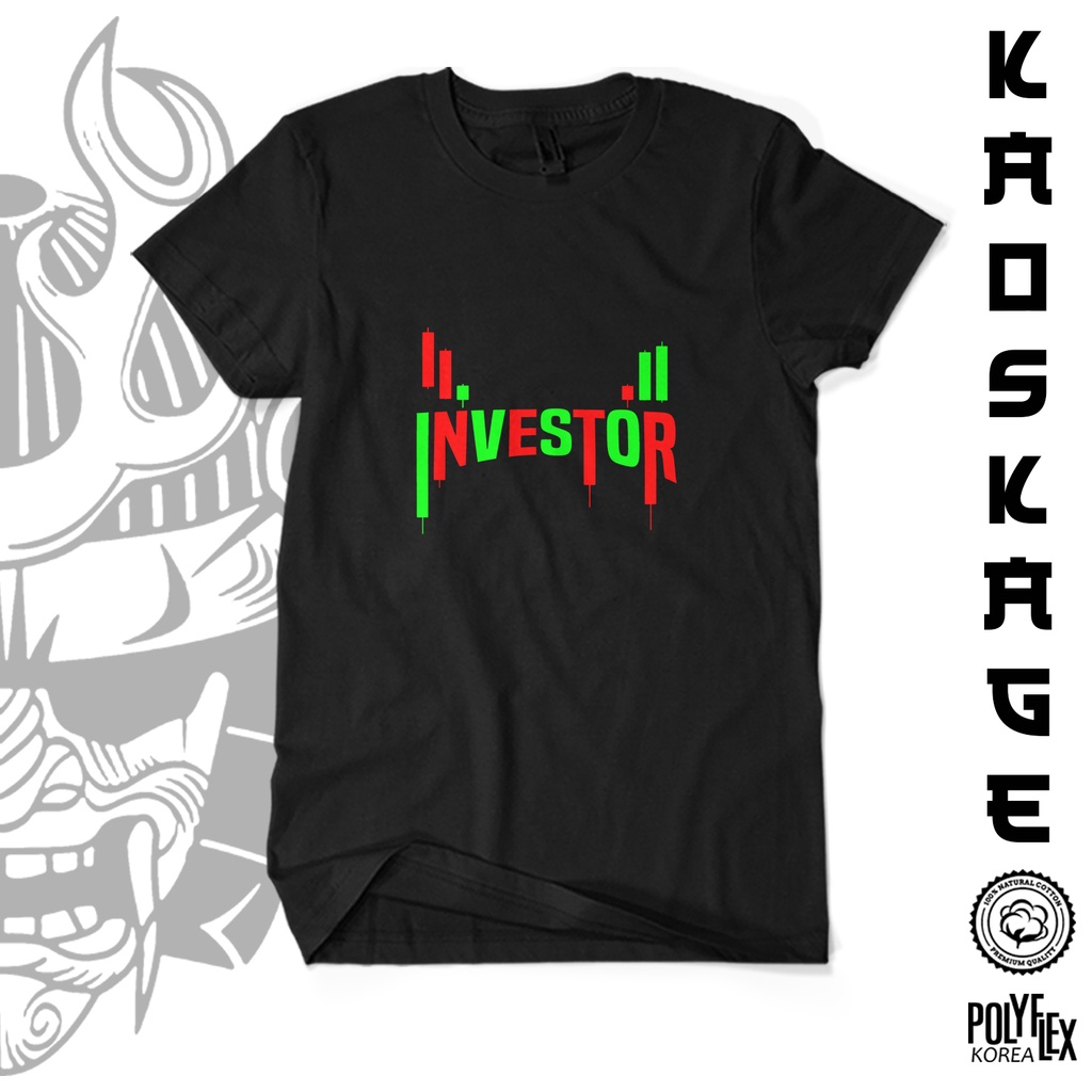 BISA COD Kaos Baju Distro INVESTOR 100 % Cotton Combed 30s Cewek Cowok Unisex Tees Terbaru Keren / T