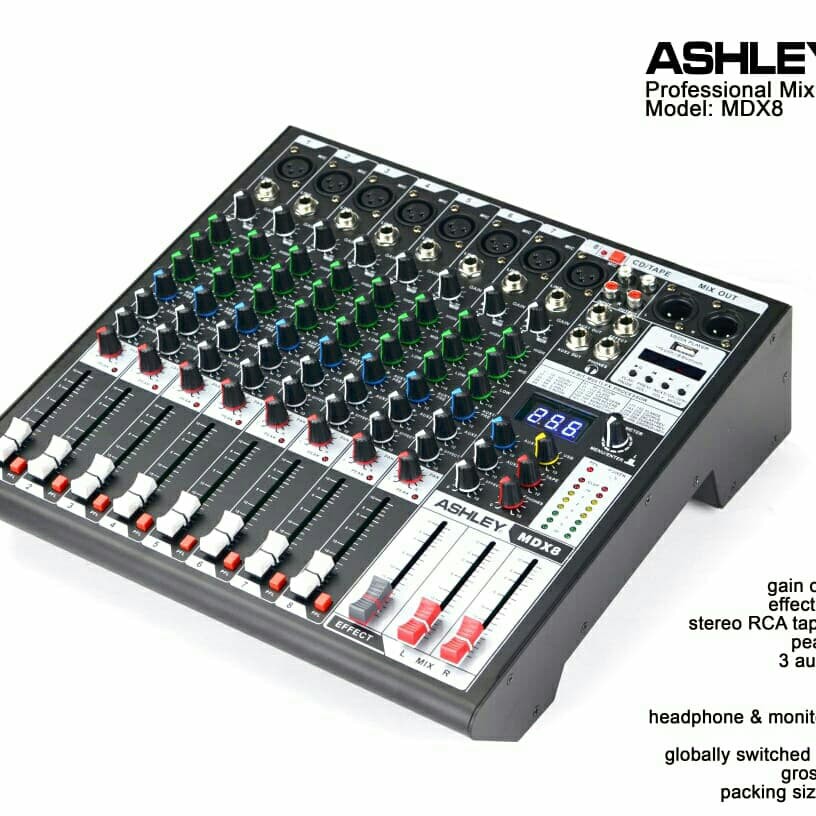 Hot Promo Mixer Audio Ashley MDX8 MDX 8 + Effect Digital Original