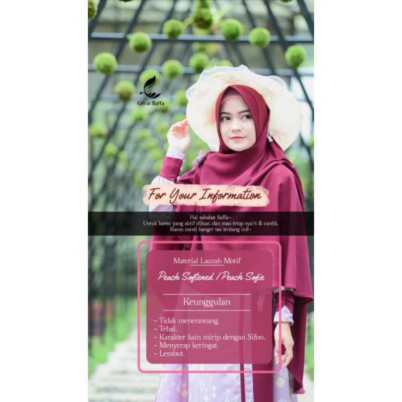 GERAI SAFFA- GAMIS LAUZAH SET MOTIF PLUM