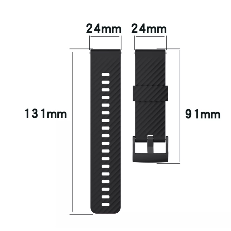 MS7 Tali Jam Tangan 24mm Watch Strap Universal Quick Release - Rubber Silikon Sporty