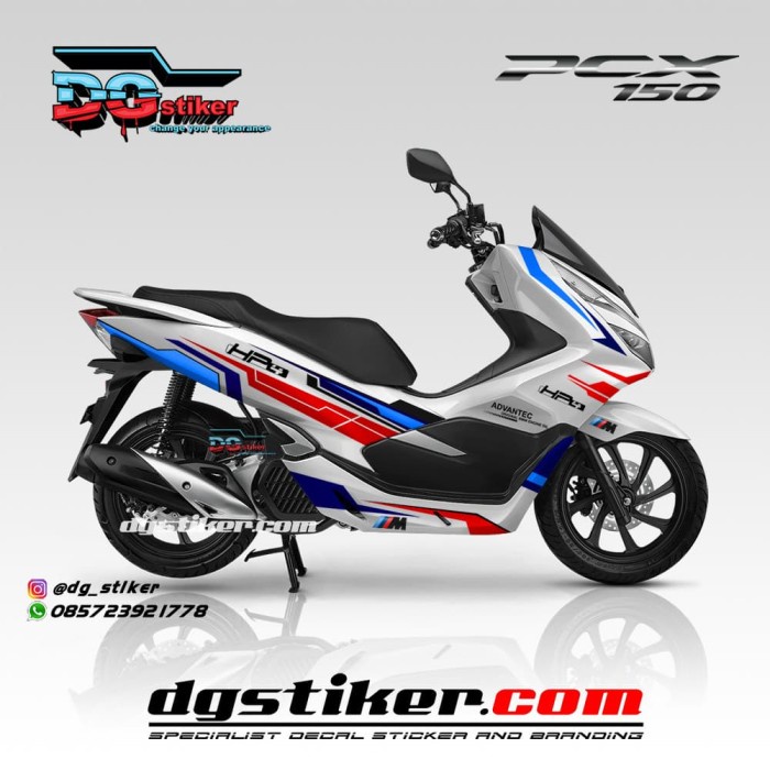 Decal Sticker Motor Pcx 150 2018 Putih BMW Livery DG Stiker