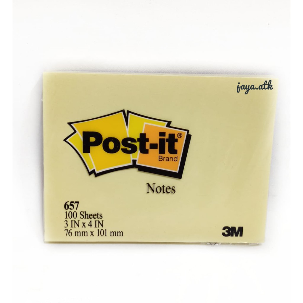 STICKY NOTES 3M POST IT 657 76 X 101 MM 3X4 IN STICK NOTES MEMO TEMPEL NOTES POST-IT 657 100 LEMBAR