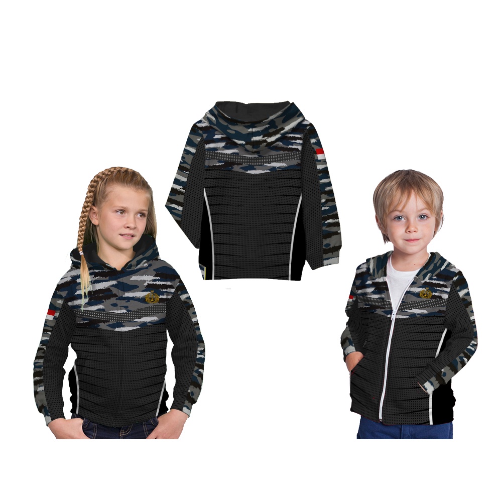 TiniShop - Jaket Loreng Malvinas TNI Anak / Jaket Anak TNI Polri Original FullPrint