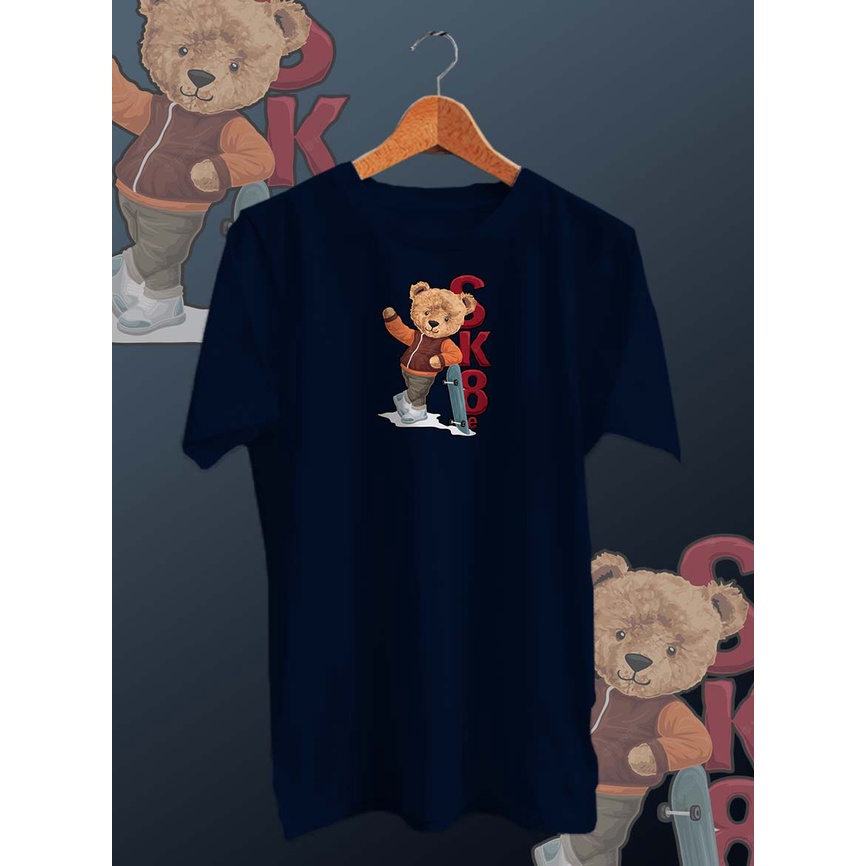 BAJU KAOS DISTRO PRIA BEAR SK8e /KAOS PRIA/KAOS DISTRO/KAOS MURAH PRIA/UNISEX/COTTON COMBED 30s