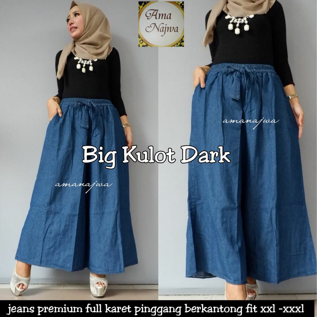 UMMI big kulot mayung jenas wash dark dan black