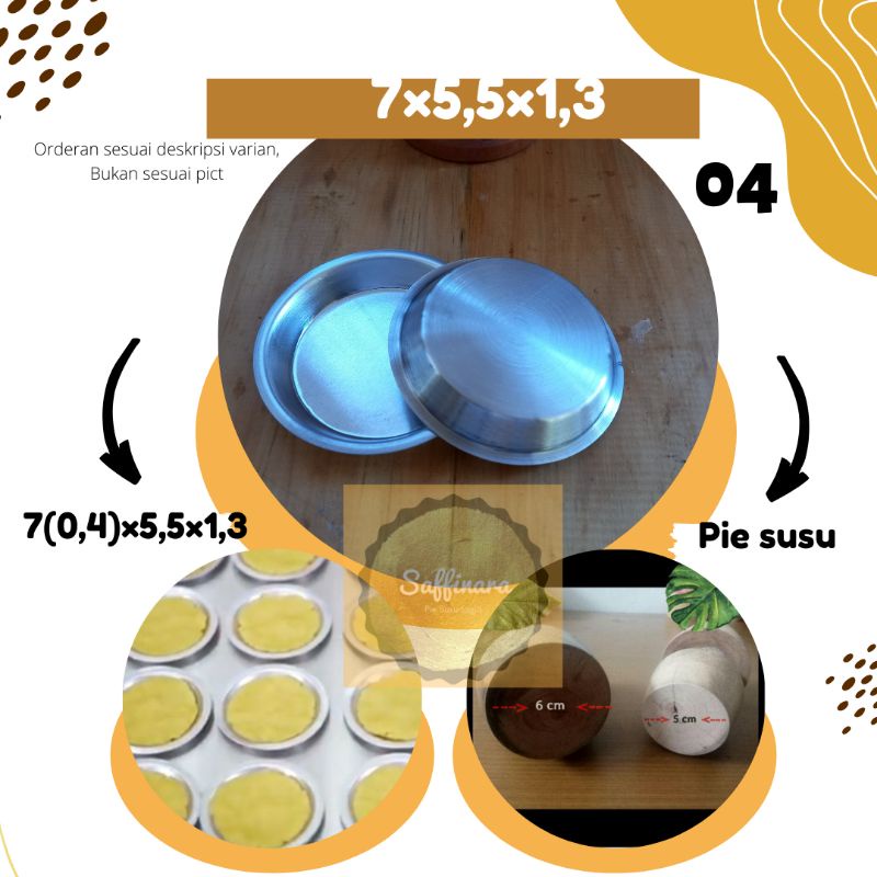 [7 cm] Cetakan pie susu Bali polos tebal - penekan - pusher - BONUS RESEP