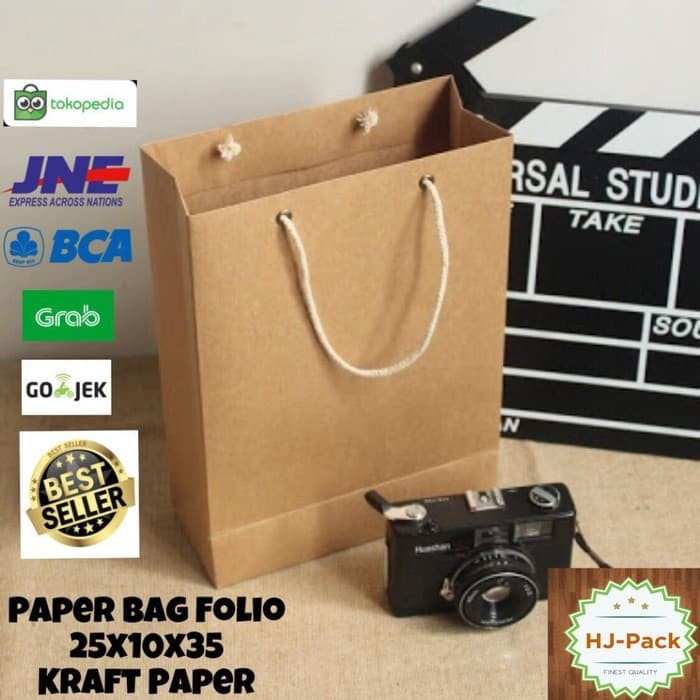 

Paperbag Folio 25x10x35 Tas Tali Tas Kertas Kraft Goodie Bag Shopping