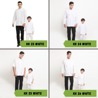 Baju Koko Couple Ayah & Anak Putih Katun ORIGINAL by. Busana Arafah