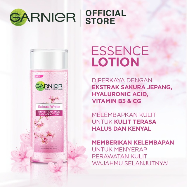 Garnier Sakura White Pinkish Radiance Essence Lotion Skin Care 1ml Shopee Indonesia