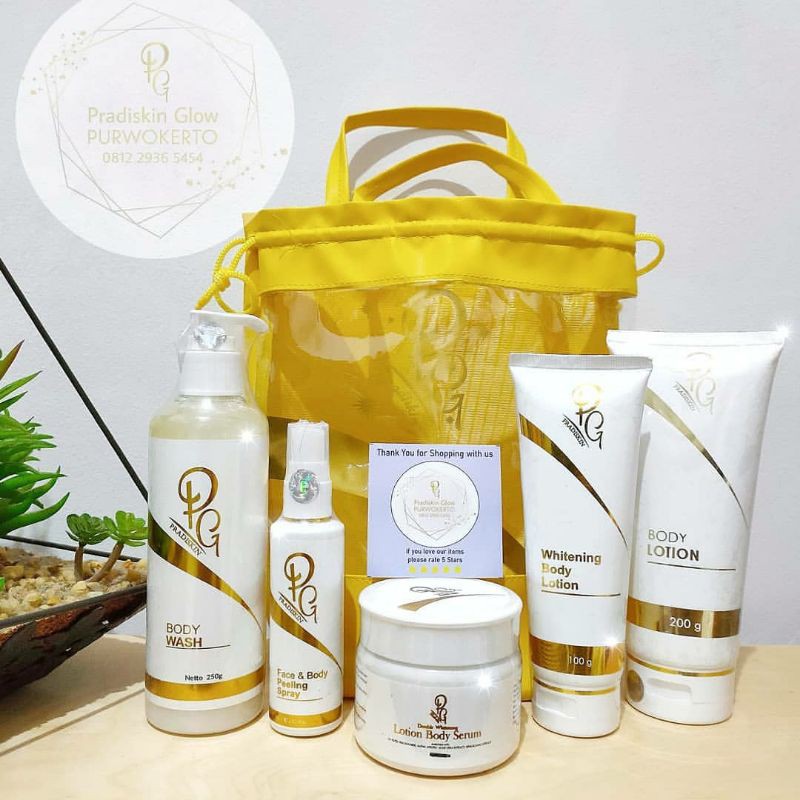 PAKET BADAN Lengkap premium Pradiskin Glow BPOM 100% aman