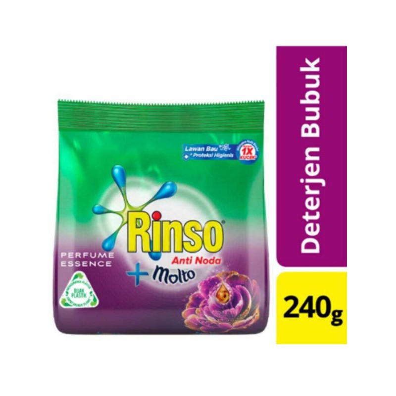 Rinso + Molto Detergen Bubuk Anti Noda Rose Fresh 240g
