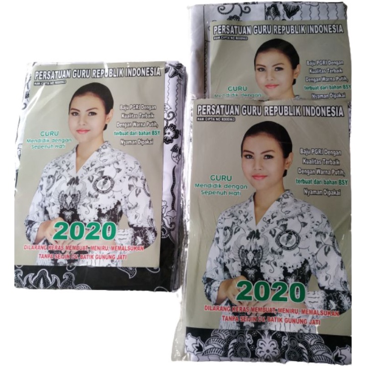 KAIN BATIK PGRI BAHAN SANWOS ATAU BSY  UNTUK SATU BAJU UDAH ADA POLANYA BAHAN BATIK PGRI TERLARIS TE