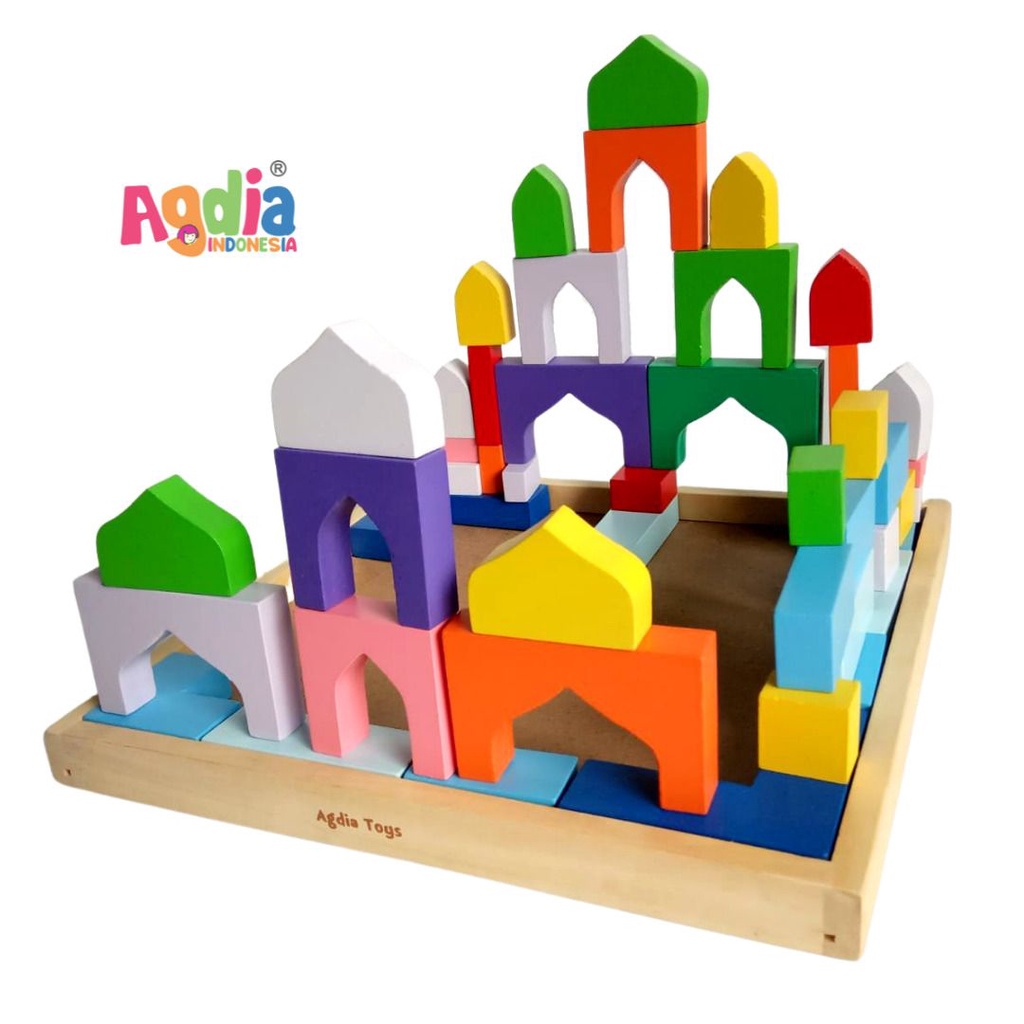 Mainan Edukasi Anak Mainan Kayu SNI City Block Masjid