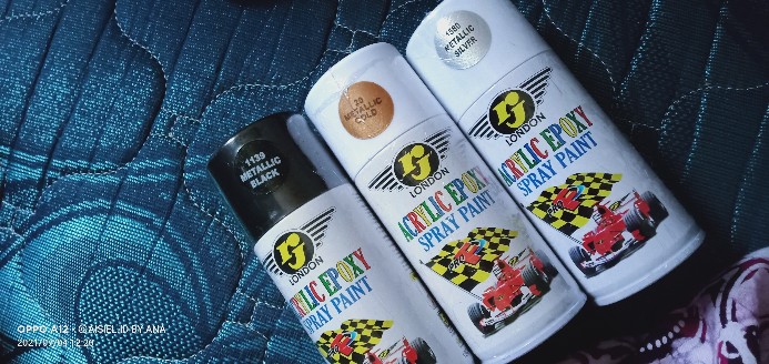 Pilok Pilox Cat Semprot Rj Gold Emas Mas Metalik Mengkilap Perunggu Bronze Putih Pernis Doff (dop)