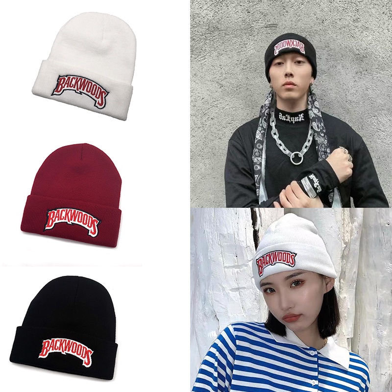 Topi beanie Rajut Motif Bordir Bahan Katun Gaya Kasual Untuk Pria Dan Wanita