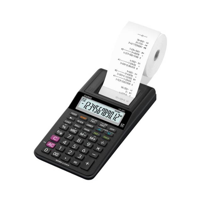 Casio HR-8RC (kalkulator, kertas, tinta, baterai &amp; adaptor) - Paket Calculator Print