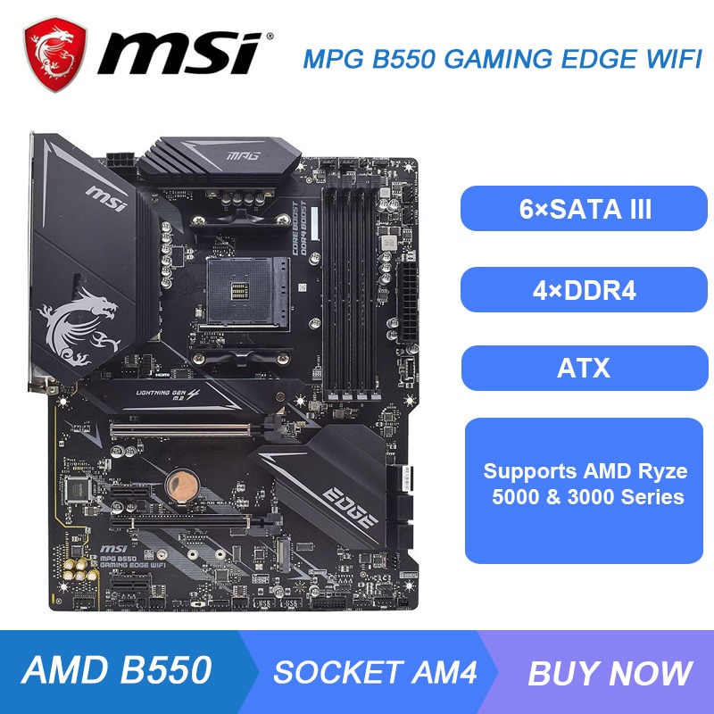 PREORDER B550 Motherboard MSI MPG B550 GAMING EDGE WIFI AM4 Motherboard DDR4 128GB PCI-E 4.0 M.2 USB