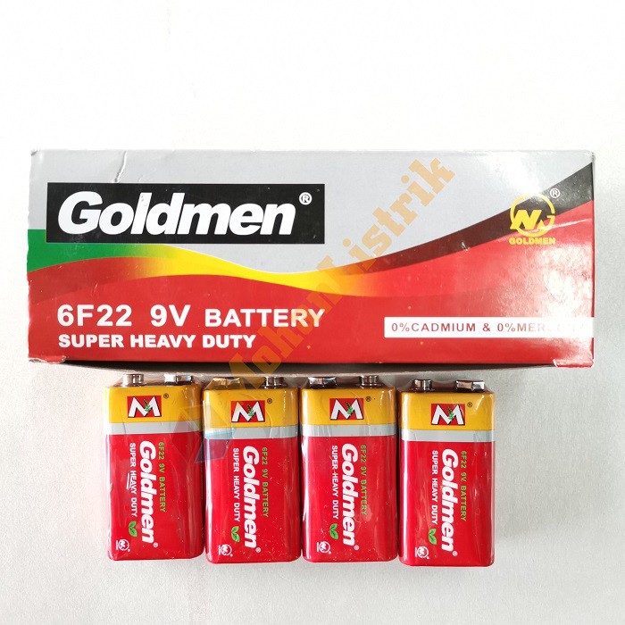 Baterai Batrai Kotak Segi 9V 9Volt Battery Mic Goldmen - Kalimantan Barat Only