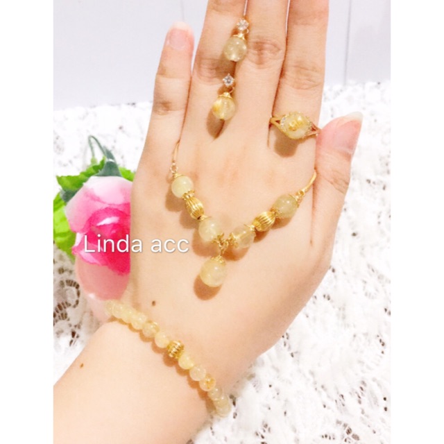 set permata rambut sedana anting zirkon rambut sedana awet 8