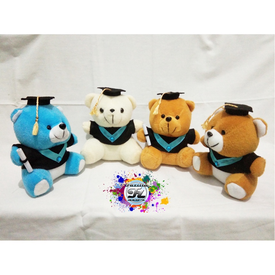 Boneka wisuda / Boneka bucket / Bear wisuda mini / Bear mini / Bear kecil 13-15 cm