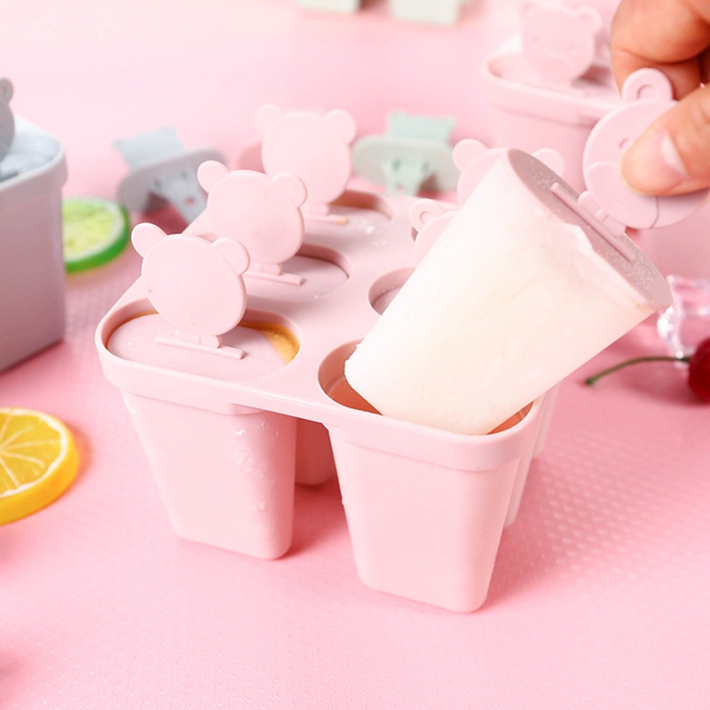 Cetakan Es Loli / Yogurt / Frozen Homemade DIY Bentuk Beruang Lucu