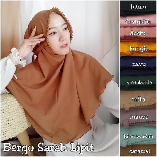 BERGO SARAH LIPIT DIAMOND JILBAB INSTAN BERGO SARAH LIPIT DIAMOND