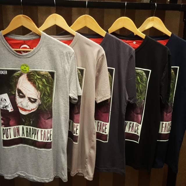 Kaos cowok glow in the dark joker