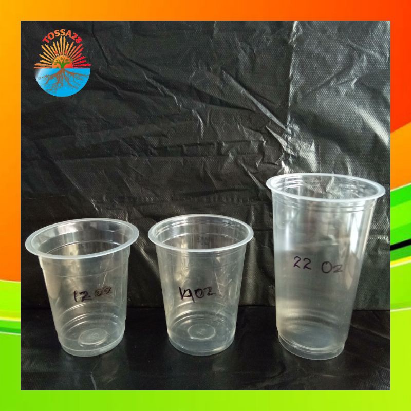 Gelas Plastik Oz (Isi 50pcs) Cup Minuman 12oz 14oz 22oz Berat 8gr