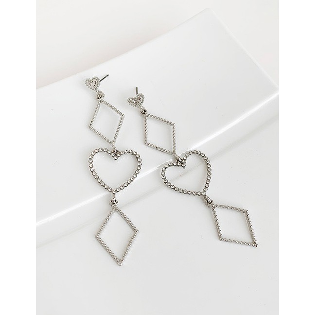 LRC Anting Tusuk Fashion Alloy Studded Geometric Earrings F95648