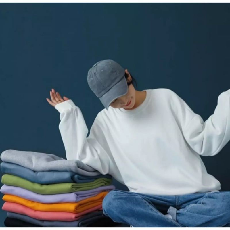 BASIC Sweater Polos Crewneck Oblong Oversize-Unisex Sweater Fashion Terkini Casual Fashion Korean Style