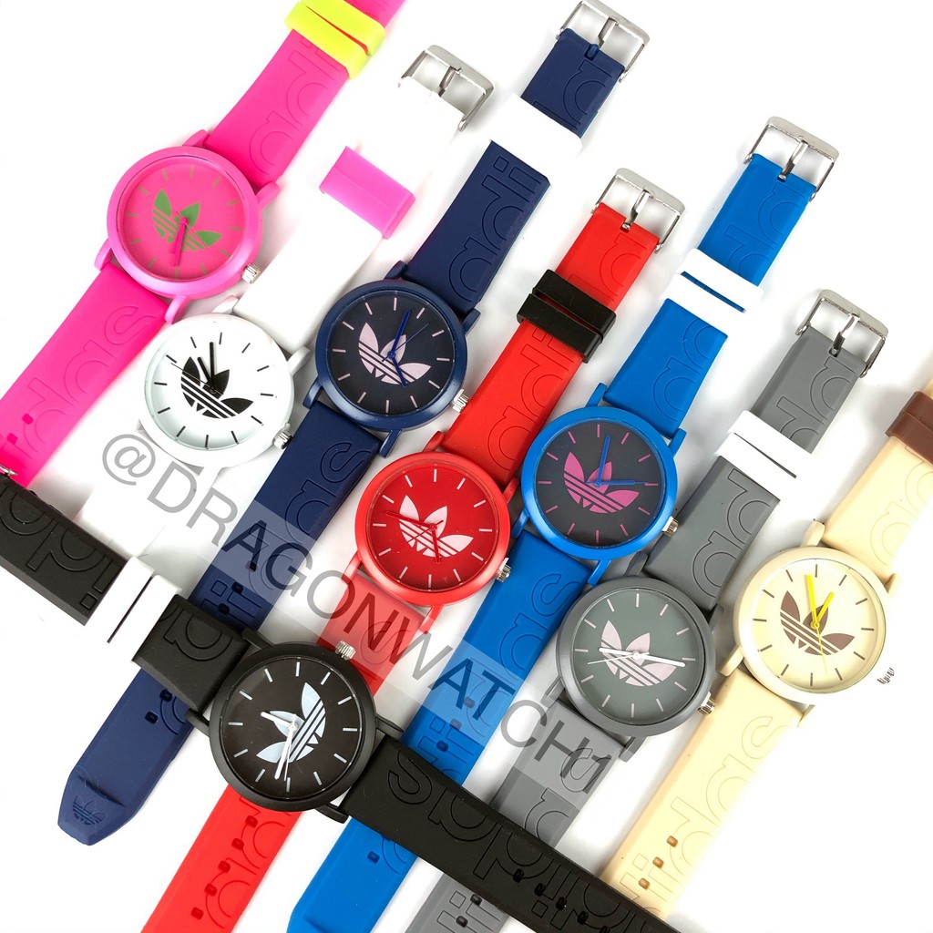 [COD✅] Jam tangan wanita pria silikon fashion Gaya semanggi klasik watch rubber Unisex   S1148