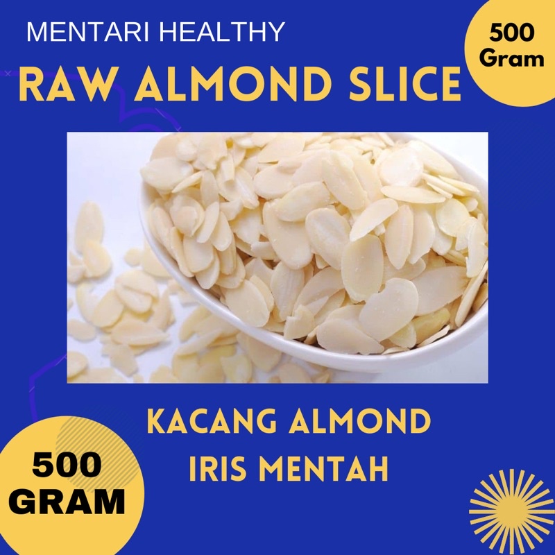 Almond Slice Raw 500gr / Kacang Almond Iris Mentah 500gram