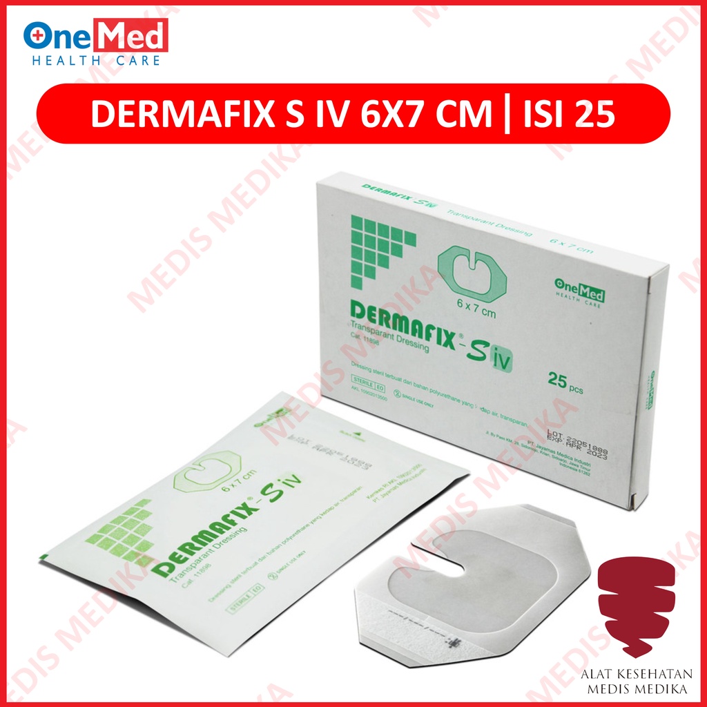 Dermafix S IV 6 x 7 cm Onemed Plester Anti Air Infus Dewasa P3K Plaster Luka 6x7 6x7cm Box