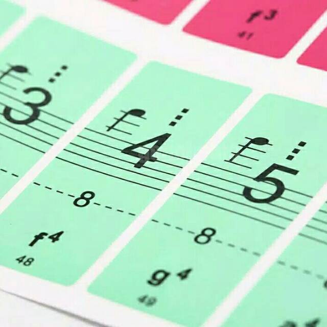 Sticker piano keyboard Stiker label piano warna warni 88 key stiker tuts piano SP88Color