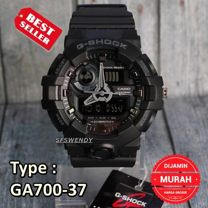 G Shock GA-700 Hitam Black Army Jam tangan pria digital rubber water