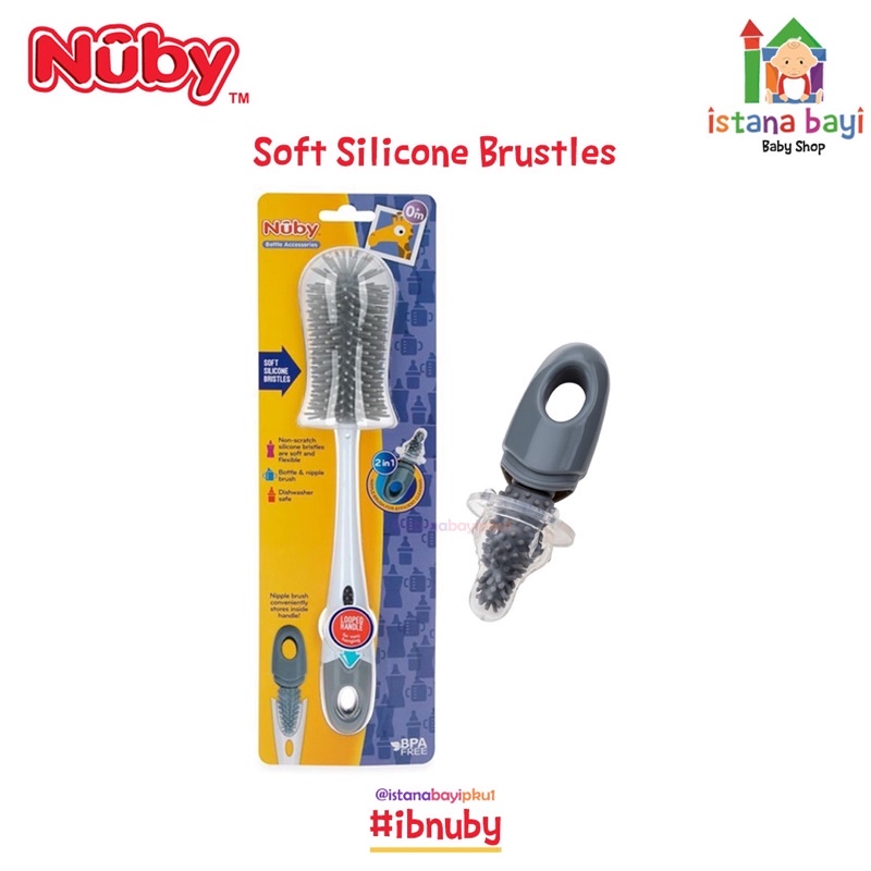 NUBY Kids Silicone Brush-Sikat botol bayi silikon